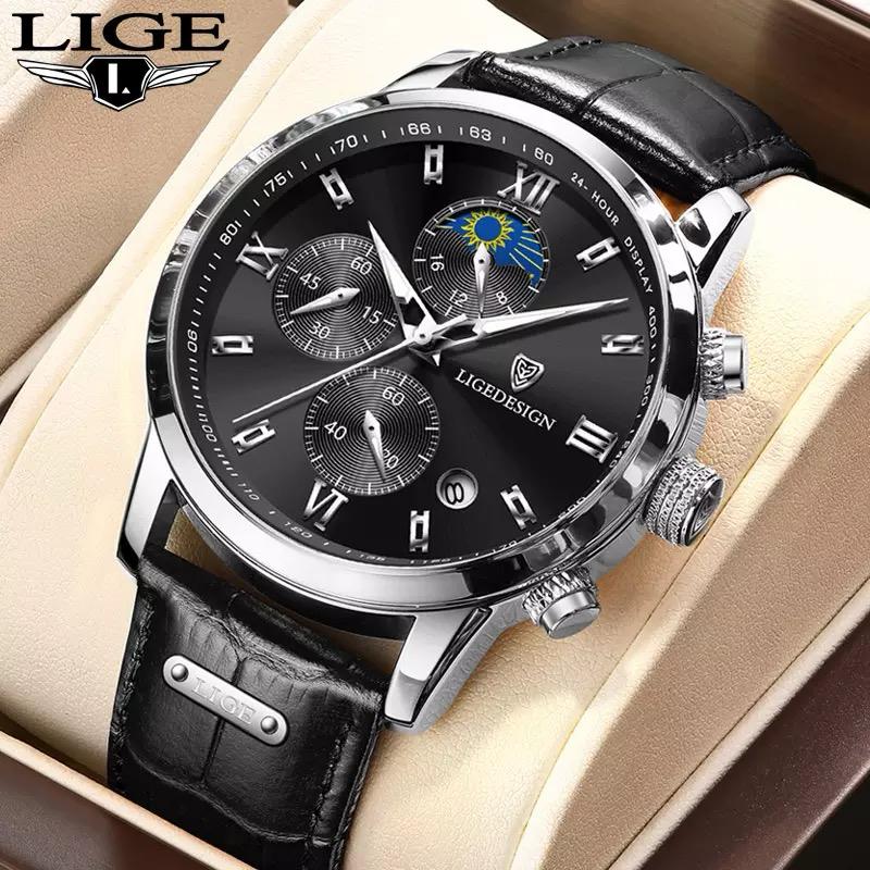 LIGE Design LG8953 Chronograph Moon Phase Men's Watch