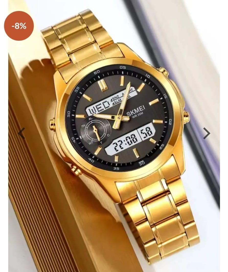 SKMEI 2284 Luxury Dual-Display Gold Sport Watch at Issley Ventures on MobileUza