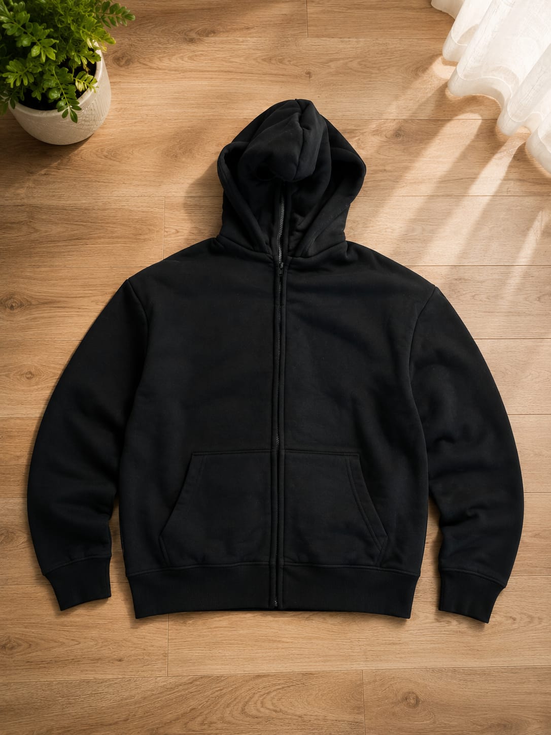 Plain Black Balaclava hoodie at Silcrow Fashion on MobileUza