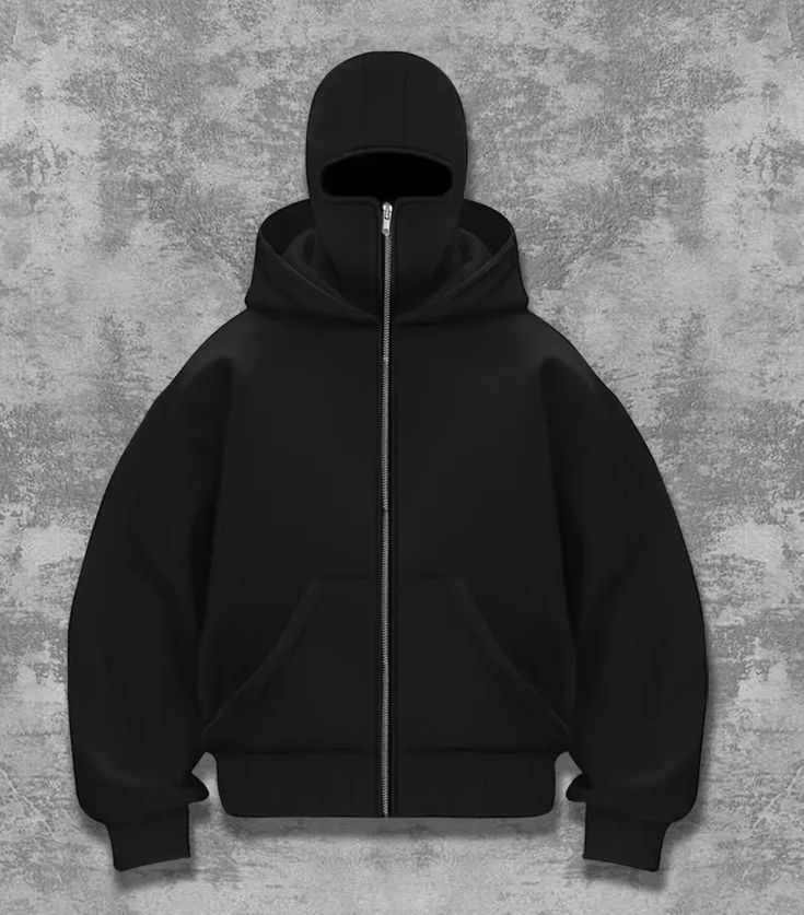 Plain Black Balaclava hoodie at Silcrow Fashion on MobileUza