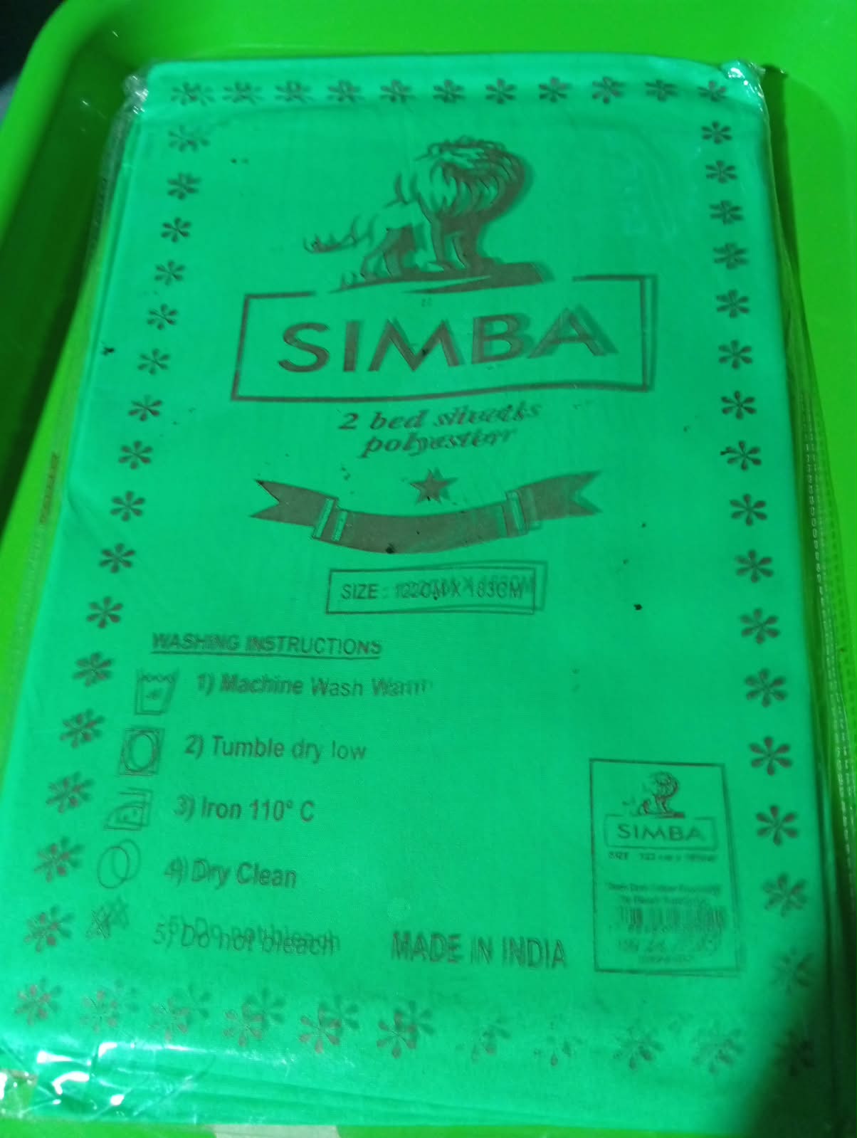 Simba 2 bed sheets polyster green at KIVUVANI ENTERPRISES on MobileUza