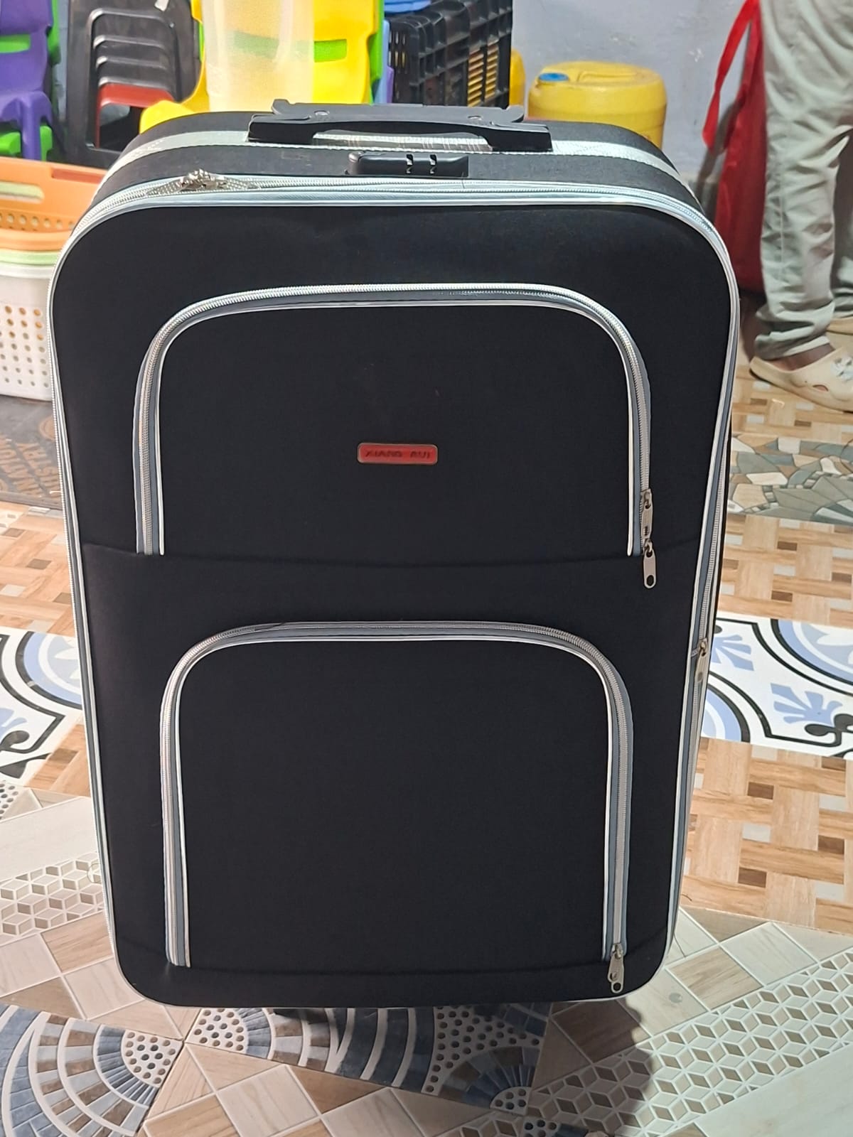 Fabric briefcase Orange on MobileUza
